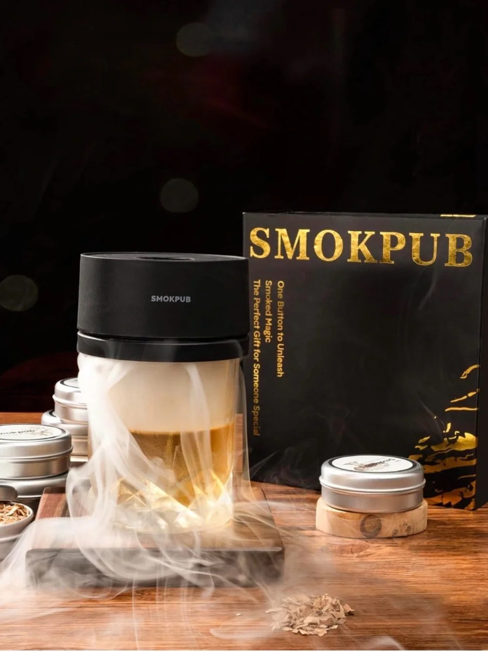 Smokpub Electric Cocktail & Whiskey Smoker Kit - Flameless Rechargeable